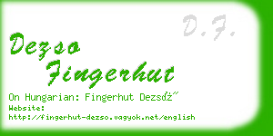 dezso fingerhut business card